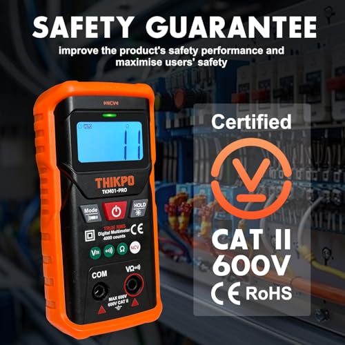 Digital Multimeter 4000 Counts with NCV, Automotive Multimeter Tester for AC/DC Voltage, Resistance, Continuity with Backlight and LCD, Auto-Ranging Voltmeter with Manual Mode