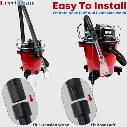 Universal Compatible with All Shop Vacs Extractor Attachment with 2-1/2" & 1-7/8" & 1-1/4" Three Adapters Auto Detailing Vacuum Head Extraction Accessories for Upholstery & Carpet Cleaning - size: Small