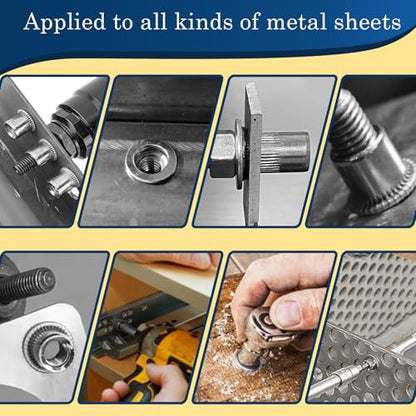 8-32 UNC Rivet Nut, 100Pcs 304 Stainless Steel Flat Head Rivnut Threaded Insert Nutsert - color: Silver, size: SAE #8-32 - 100 Pcs
