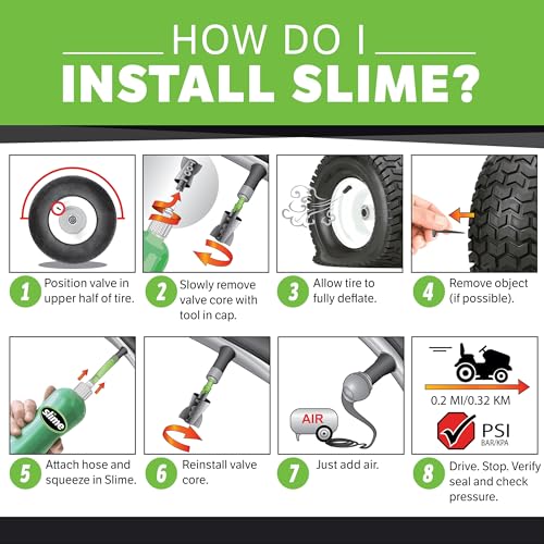 Slime 10009 Flat Tire Puncture Repair Sealant, Prevent and Repair, All Off-Highway Tubeless Tires, 32 oz Bottle - size: 32oz
