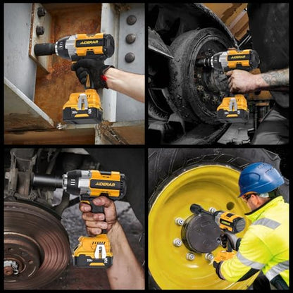 Impact Wrench for DeWalt Battery 1697Ft-Lbs (2300N.m) Impact Driver | 1/2" Impact Gun 5-Speed High Torque Power Tool for Tire Removal, Rusted Bolts, Heavy Equipment(No Battery) - color: Yellow+1697ft-lbs