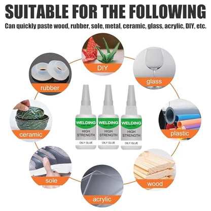 Jue-Fish Multifunctional Glue Welding Glue Welding High-Strength Glue, Universal Super, Instant Bonding, Strong Adhesion (Glue3pcs) - color: Glue3pcs