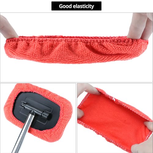 QWORK 20 Pack Car Care Microfiber Cloths, Windshield Cleaner Microfiber Pads Replacement Kit, Interior Auto Window Cleaner Washing Pads