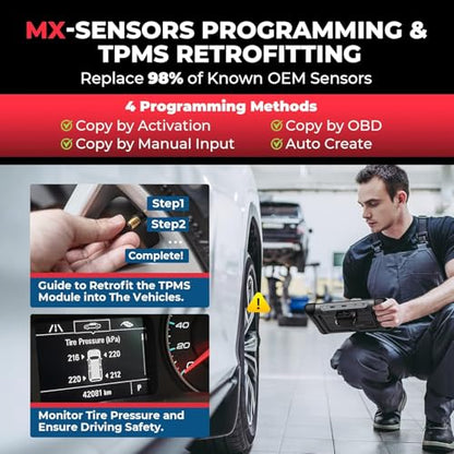 Autel MaxiCOM MK808S-TS Scanner, Complete TPMS Check/Activate/Relearn Tool, Same as MX808S-TS MK808Z-TS, 28+Service, BT Full System Scan, Bidirectional, FCA AutoAuth,Upgrade of MK808BT PRO MK808S