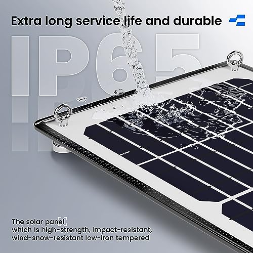 POWOXI 10W 12V Magnetic Solar Battery Trickle Charger Maintainer, Built-in MPPT Intelligent Charge Controller, Waterproof Solar Trickle Charger Alligator Clip for Car RV Motorcycle Marine, etc. - size: Magnetic-10W