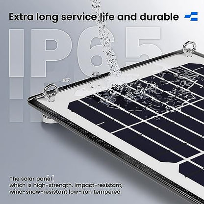 POWOXI 10W 12V Magnetic Solar Battery Trickle Charger Maintainer, Built-in MPPT Intelligent Charge Controller, Waterproof Solar Trickle Charger Alligator Clip for Car RV Motorcycle Marine, etc. - size: Magnetic-10W
