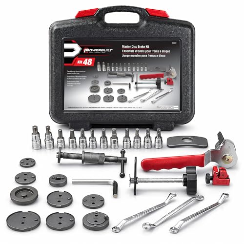 Powerbuilt Master Disc Brake Service Set, Vehicle Brake Caliper Wind Back Tool for Cars, Trucks, Piston Compression 30 Piece -648622 - style: 30 Piece