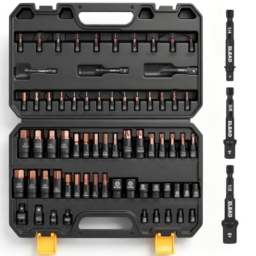 66-Piece Torx Bit & Hex Bit Socket Set: Premium CR-V & S2 Alloy Steel, Star T8-T70 & E-Torx E4-E24, High Torque Laser Marked for Automotive Mechanic - style: 66-Piece Torx & Hex Bit Socket Set