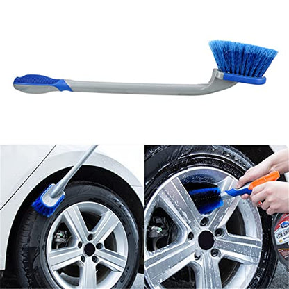 Car Tire Cleaning Brush Long Handle Wheel Brush Exhaust Pipe Cleaning Brush for Gm Truck,Motorcycle,Bicycle,Multi-Function Cleaning Tool