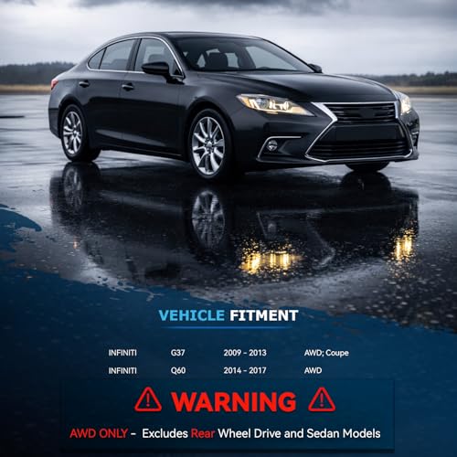 Detroit Axle - AWD Front Struts for 2009-2013 INFINITI G37, 2014-2017 Q60, 2010 2011 2012 Struts with Coil Spring Replacement Complete Struts Shocks Assembly - size: 11407_11408/PAIR