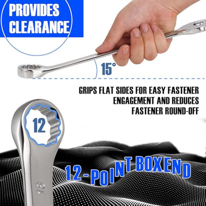 vivicreate 20-Piece Wrench Set, Metric Wrench Set 6mm-32mm, Combination Wrench Sets with Oxford Cloth Storage Bag for Home, Garage, Automotive Repair and Emergency Use - Made in India