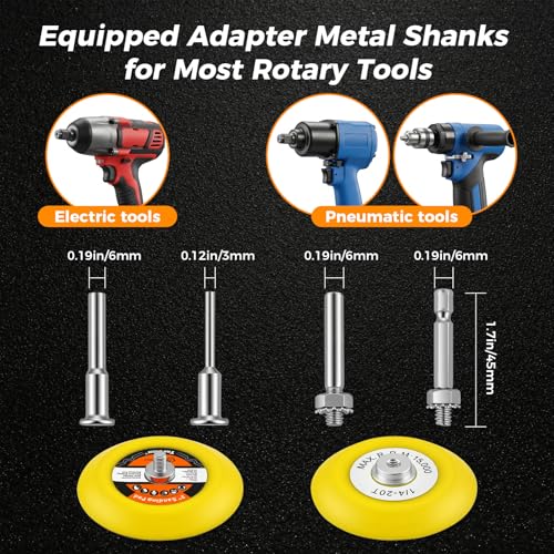 226pcs 3 Inch Sanding Disc Headlight Buffing Sanding Pads Restoration Kit Wet Dry 60 to 10000 Grits Hook and Loop Drill Sanding Attachment with 1/4" 1/8" Shank for Car Wood Metal Glass Resin