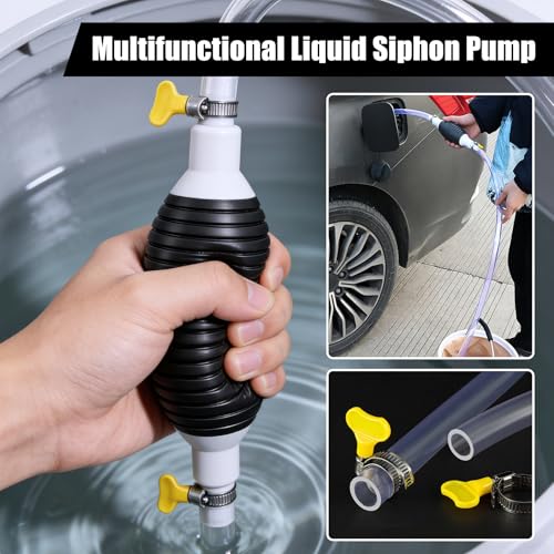 Multifunctional Liquid Siphon Pump, Large Diameter Manual Extractor for Gasoline,Home Use - with 3.2/4.9/6.5/9.8ft Hose (2PCS) - color: 2PCS