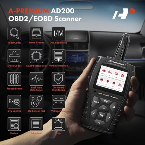 A-Premium AD200 Professional OBD2 Scanner Car Diagnostic Tool OBDII EOBD | Code Reader, Enhanced Check Car Engine Light Diagnostic Scan Tool, Upgraded Fault Code Scanner for All Vehicles from 1996 - style: Upgraded Scan Tool AD200