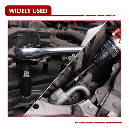 EMENTOL 32PCS 1/2" Drive Socket Set, Deep Impact Sockets, SAE(3/8"-1") and Metric(10-24mm), Including Extension Bars, Universal Joint, Drill&Socket Adapter, 12 Point Design, Cr-V Steel - size: 1/2" Drive Metric(10-24mm) & SAE(3/8"-1"),Deep