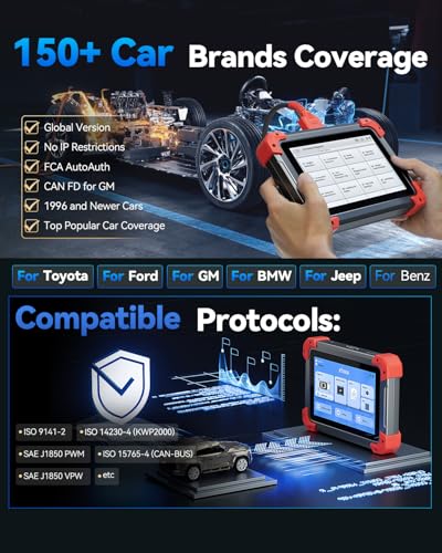 XTOOL D7 Bidirectional Scan Tool, AI-Assisted OBD2 Scanner Diagnostic Tool, 39+ Resets, ECU Coding, Full System Car Scanner with EPB, Injector Test, Throttle, Crank Sensor Relearn, FCA/CANFD/DoIP