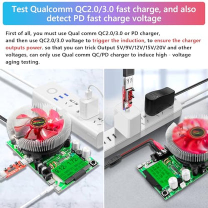 MakerHawk Electronic Load Tester - USB Load Tester 150W 200V 20A Resistor Adjustable Constant Current Battery Capacity Tester Module Intelligent Dischar