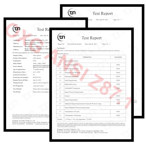 OXG Safety Glasses Protective Eyewear Men Women, ANSI Z87.1 Work Glasses Scratch Impact Resistant for Industrial Shooting - color: Clear-12