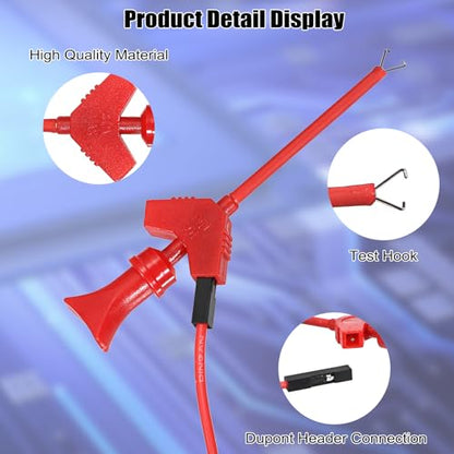 Sumnacon Test Leads Kit 10 Pcs 5 Colors Mini SMD IC Test Hook Clips with Silicone Jumper Wires Cable for Logic Analyzer Electrical Testing Clip Leads or Multimeter Test Leads for Repairing Cell Phone