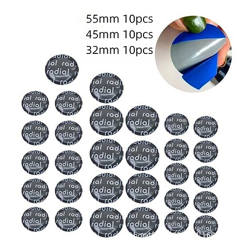 30Pcs Round Tire Patch with Roller Tool, Round Tubeless Patches, Fast Repair Cold Patch for Car Tire Damage