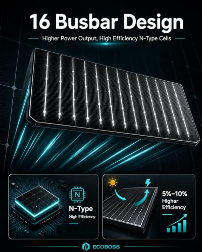 200 Watt TÜV Certification N-Type Solar Panel, 25.6% Efficiency | IP68 Waterproof, 16BB High Efficiency Monocrystalline PV Module, for RV, Van, Marine & Off-Grid Systems, Emergency Backup - style: 200W