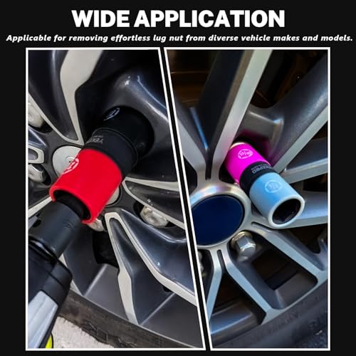 6Pcs Drive Lug Nut Socket Set, 17 19 21 22 mm & 3/4" 13/16" 7/8" 15/16" | 1/2" Thin Wall Impact Flip Sockets for Wheel lug Nuts with Non-Marring Sleeves,Knockout Bar & Extension CR-MO - color: 6pcs