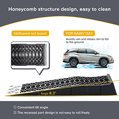Magisale Low Profile Plastic Car Service Ramps 6 Ton Heavy Duty Truck Vehicle Ramps for Oil Changes& Maintenance- 4 Pack - size: 4pc