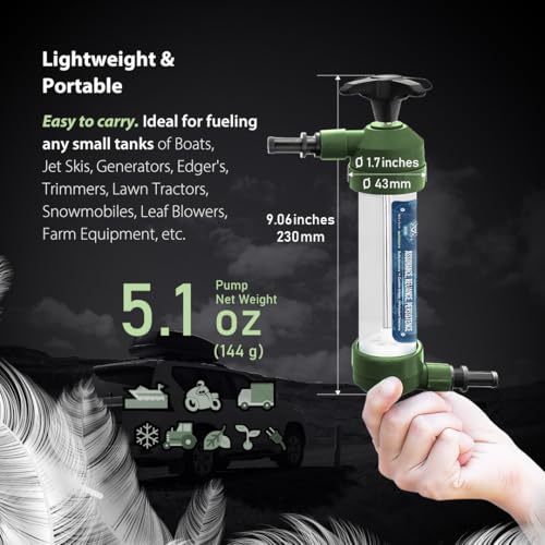 FIRSTINFO Taiwan Multi-Use Siphon Oil Fuel Transfer Pump | Manual Fuel Suction Pump, Hand Pump for Gasoline, Diesel, Petrol, RV Antifreeze, Transmission Fluid, Water, A1123