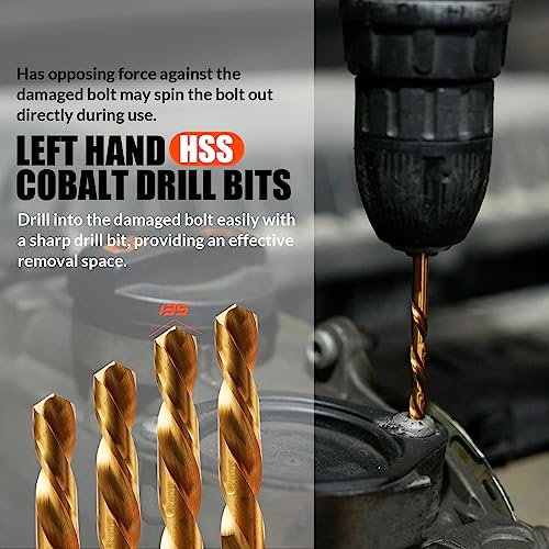 35 Pcs Screw Extractor Set,Left Hand Drill Bits Set Screw Extractor Kit | High-Hardness,Wear Resistance,Easy Out Screw, Stocking Stuffers for Men,with Portable Case,Gifts for Adults Him,Home DIY - size: 35 PCS