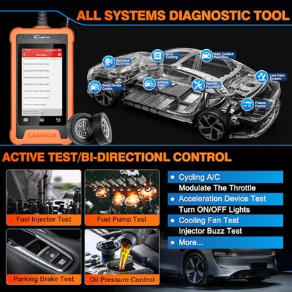 LAUNCH Creader Elite OBD2 Scanner Fit for Chrysler Dodge Jeep Ram,Full Systems Code Reader with All Resets,Active Test,Battery Matching Bi-Directional Diagnostic Scan Tool