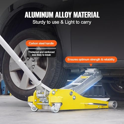 Hydraulic Jack, 3T/2T Hydraulic Racing Floor Jack Car with Dual Piston Quick Lift Pump for Auto Repaire,2t Aluminum Iron-1,2t Aluminum Iron-1