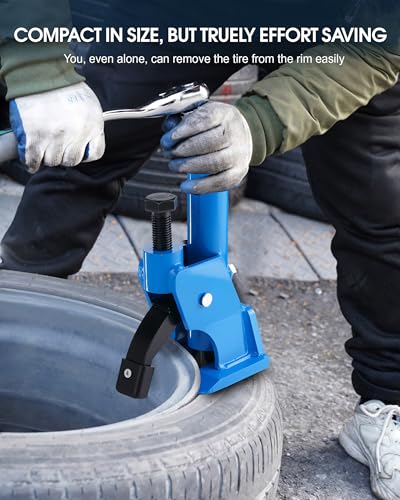 Effort-Saving Manual Tire Bead Breaker, 38"-42" Tires Changer Tool with Rubber Pad, Protect Aluminum Alloy Hubs, Easy-Operated Tire Repair Tool for Car Truck Tractor Mower ATV RV Blue - color: Blue