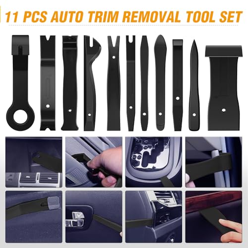 GOOACC 238Pcs Trim Removal Tool, Auto Push Pin Bumper Retainer Clip Set Fastener Terminal Remover Tool Adhesive Cable Clips Kit Car Panel Radio Removal Auto Clip Pliers, Black - color: 120Pcs Clips +118 Remover Black