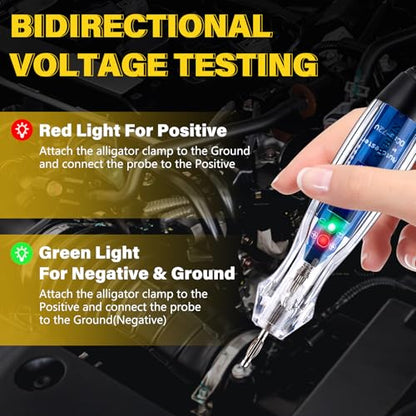 101PCS Automotive Test Light Probe Kit, 3-72V DC LED Digital Automotive Circuit Tester, Car Retainer Clips & Fastener Remover & Terminal Pin Removal Tool Set with Black Carrying Case
