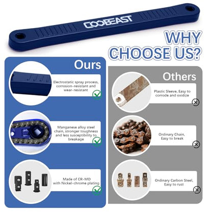 coobeast Offset Extension Wrench Impact Ready Socket Wrench Extender Tool with Versatile 1/4", 3/8", and 1/2" Square Drive Adapters, Universal Extensions Wrench for Small Place - color: Blue, size: 13.4 inch