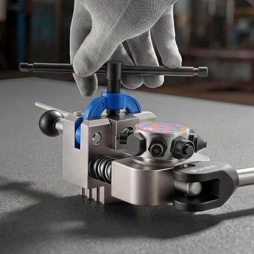 VEVOR Professional Brake Line Flaring Tool, 45 & 37 Degree Double Flare Bubble Flare Tool Kit for 3/16", 1/4", 5/16", 3/8" Copper Aluminum Thin Steel Tubes - size: 45 & 37 Degree