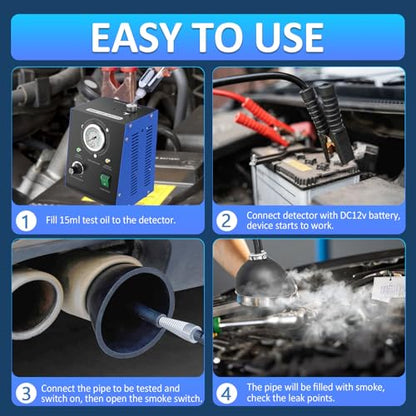 Automotive Smoke Machine, Upgraded 19PSI Leak Detector Unit Kit Dual Mode Built-in Air Pump DC12V EVAP Vacuum Exhaust Leak Diagnostic Tester Tool for All Vehicle Pipe Systems, ATV, Boat - style: Air Flow Regulator