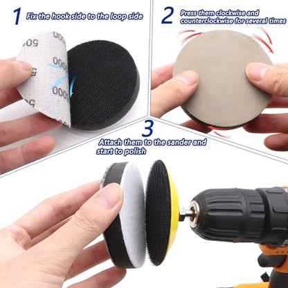 6 Pack Interface Pads, 3 Inch Hook and Loop Soft Density Sponge Cushion Buffer Backing Pad, Foam Sanding Interface Pads for Orbital Sander Automotive Woodworking Polishing - size: 3 inch - 6 Pack