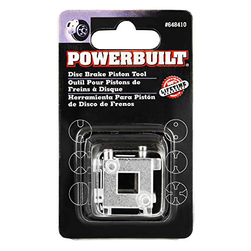 Powerbuilt Rear Disc Brake Piston Tool, 3/8-Inch Drive Brake Caliper Tool, Cube rotates and depresses caliper pistons back into caliper when changing brake pads - 648410