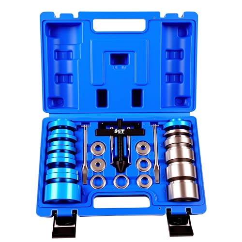 SGT Crank Bearing Camshaft Seal Installer and Remover Set,22pcs Crank Bearing Camshaft Seal,Crankshaft Camshaft Oil Seal Puller Tool Kit,Crankshaft Seal Kit for Automotive Engine Repair - color: Blue