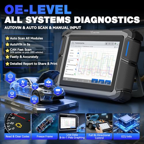 VDIAGTOOL Bidirectional Scan Tool, VD70 OBD2 Scanner Diagnostic Tool with 38 Reset Functions, PMI, Coding, Full System Car Scanner with VAG Guided Function, FCA, CAN FD & DoIP, 3-Year Free Update