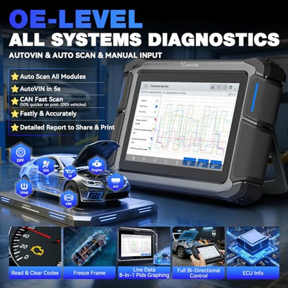 VDIAGTOOL Bidirectional Scan Tool, VD70 OBD2 Scanner Diagnostic Tool with 38 Reset Functions, PMI, Coding, Full System Car Scanner with VAG Guided Function, FCA, CAN FD & DoIP, 3-Year Free Update
