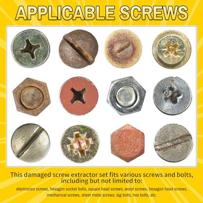 33 PCS Screw Extractor Set, HSS 6542 Titanium Easy Out Screw & Bolt Remover Kit with Magnetic Extension & Socket Adapter for Stripped, Broken, Rusted Screws - size: 33 Pieces