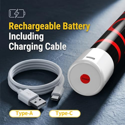 30" Flexible LED Work Light, Rechargeable Bendable Mechanic Light | Rubber Body, 800Lm, 6000K White, 3 Modes, 7H Battery, Hands-Free, Indoor Outdoor, Car Repair, Camping, USB Rechargeable