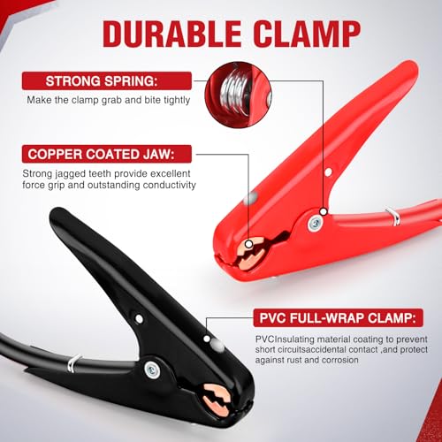 Nilight Jumper Cables for Car Battery 2 Gauge 16 FT Booster Cable Heavy Duty 800 A CCA with Carrying Bag Jump Start Emergency Kit Pickup Truck RV Vans SUV | Heavy Duty Booster Jump Start Cable with Storage Bag for Jump Starting Dead or Weak Batteries for