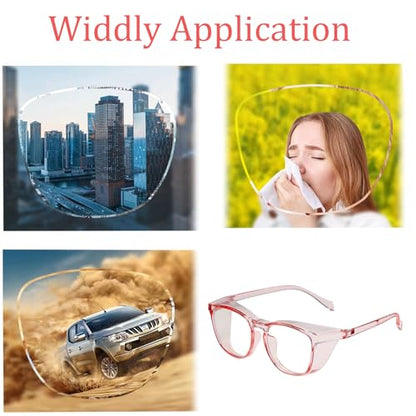 Safety Glasses for Men Women, Anti Fog Safety Goggles Comfortable Blue Light Blocking UV Protective Adult Nurse - color: Light Pink 1pack