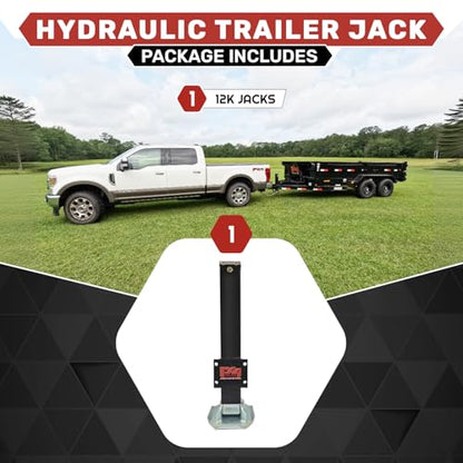 Primary Mover Hydraulic Trailer Jack (12,000 lb) - Power Jack 12K Double Acting, Lift Trailer Jack Stand (Jack Bracket) (12k Jack Bolt On) PFJ-12K-MB - style: 12k Jack "Bolt On"