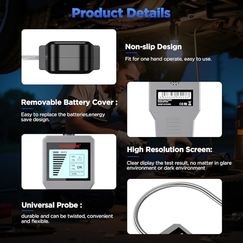 Brake Fluid Tester BF200,High Precision Car Brake Fluid Detector,Hydraulic Fluid/Liquid/Oil Moisture Analyzer with LCD Screen Audible Alarm,DOT3/DOT4/DOT5.1 Tester,Automotive Replacement Level Sensors | Hydraulic Fluid/Liquid/Oil Moisture Analyzer with LC