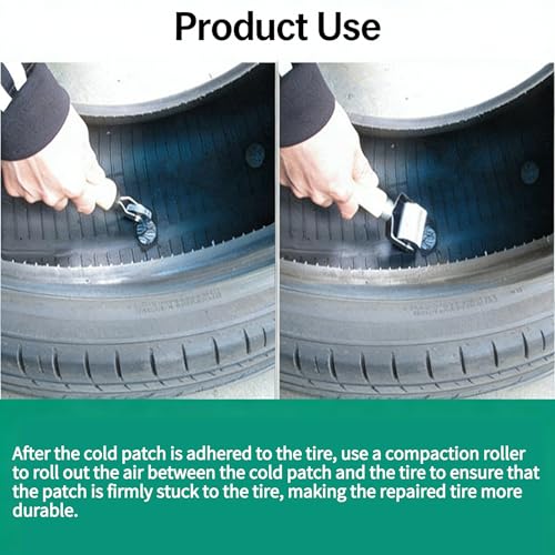 Tire Patch Roller Compaction Tool Automobile Tyre Repair Tube Stitch Puncture Rolling Wheel with Wooden Handle 7.28 Inch- 2cm - color: 20mm
