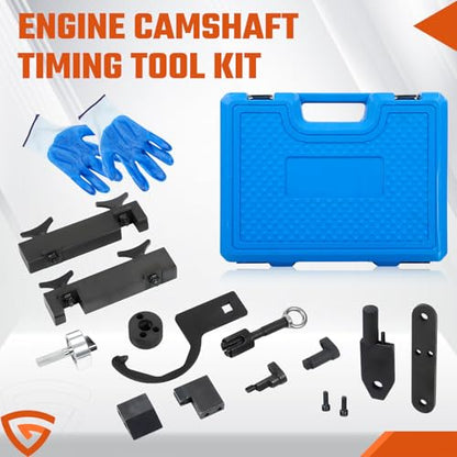 Camshaft Alignment Tool Kit Fit for Land Rover Jaguar Discovery 4 Range Rover Sport V8 5.0L V6 3.0L, Engine Timing Tool with Fuel Pump, Fuel Injector Remover Tool, 303-1445, 303-1448, 303-1452